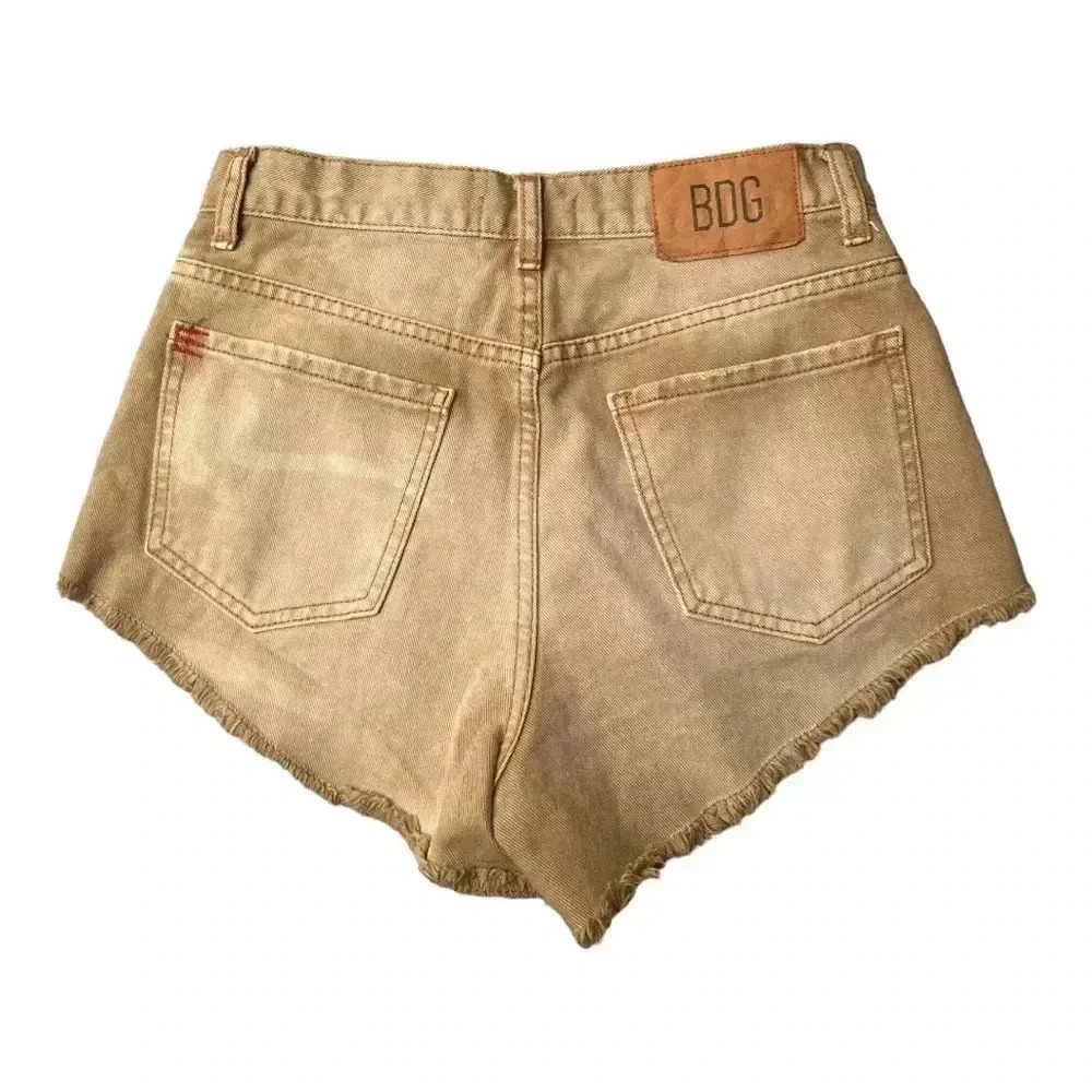 BDG Urban Outfitters Rust Colored Distressed Denim Cheeky Shorts size 27 - Picture 7 of 10